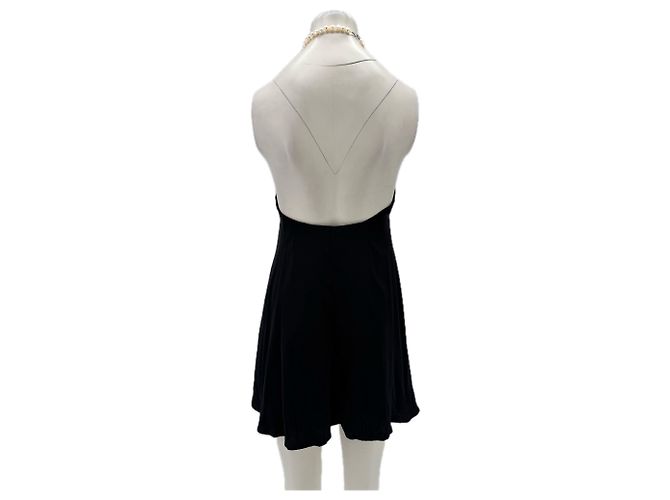 Autre Marque GAALA Schwarzes Seidenkleid mit Perlen - Ansicht 2
