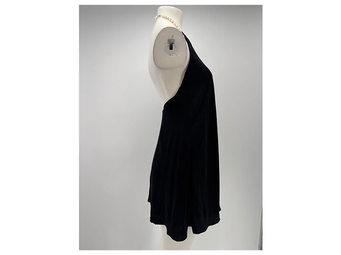 Autre Marque GAALA Schwarzes Seidenkleid mit Perlen - Ansicht 3