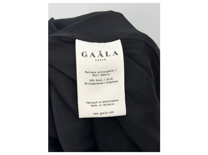 Autre Marque GAALA Schwarzes Seidenkleid mit Perlen - Ansicht 6