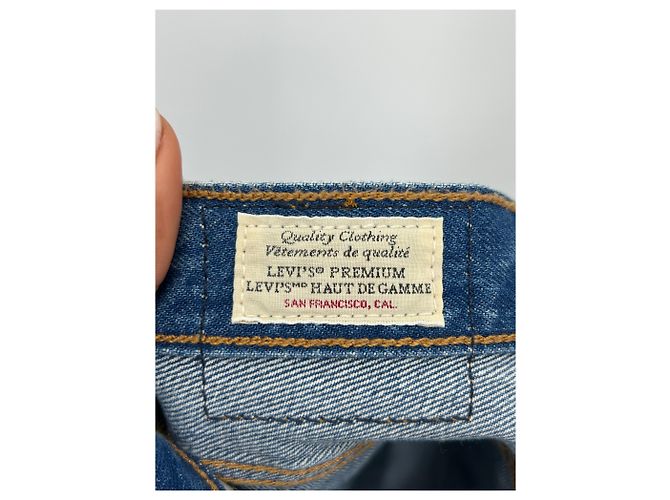 Shorts vaqueros azules Levi's efecto roto W26 - vista 3