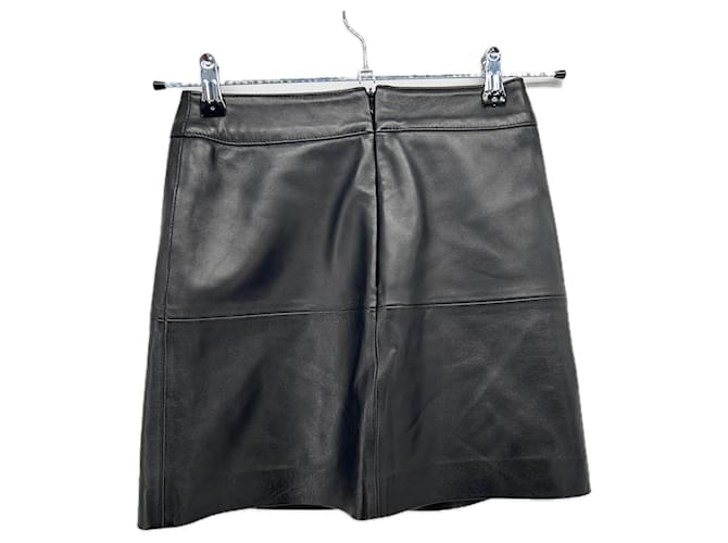 Gonna corta in pelle nera Eric Bompard Nero - vista 2