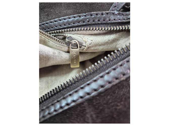 Céline Celine Borsa Tote in Pelle Scamosciata Marrone - vista 11