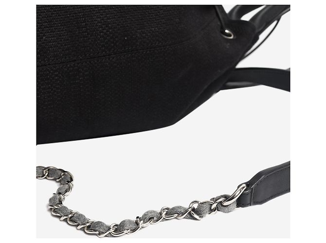Chanel Black 2018 Rue Cambon canvas backpack - view 6