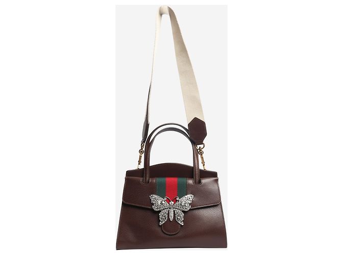 Gucci Borsa Linea Butterfly Totem marrone medium - vista 2