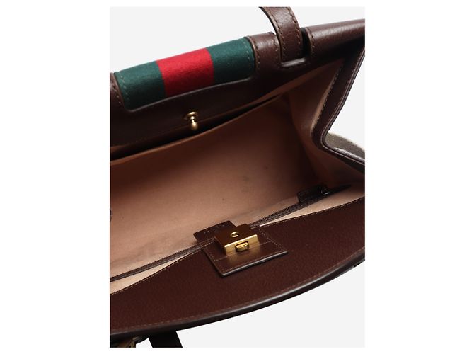 Gucci Borsa Linea Butterfly Totem marrone medium - vista 7