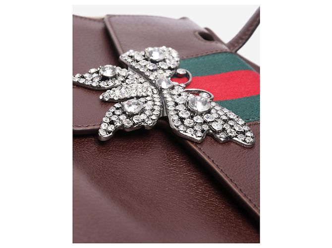 Gucci Borsa Linea Butterfly Totem marrone medium - vista 8
