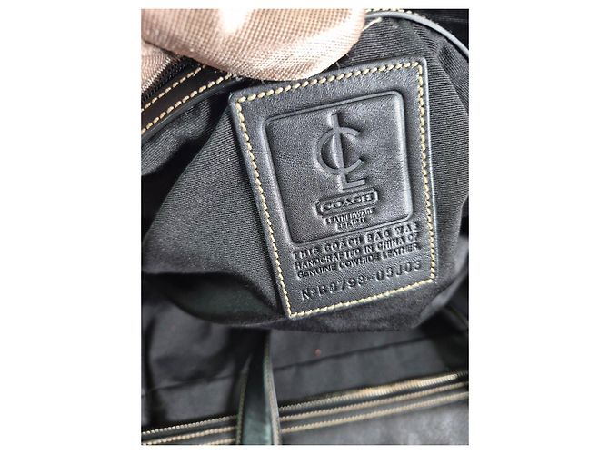 Borsa da viaggio Coach in pelle nera Nero - vista 10