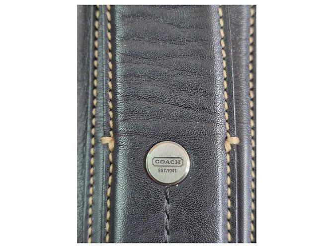 Borsa da viaggio Coach in pelle nera Nero - vista 11