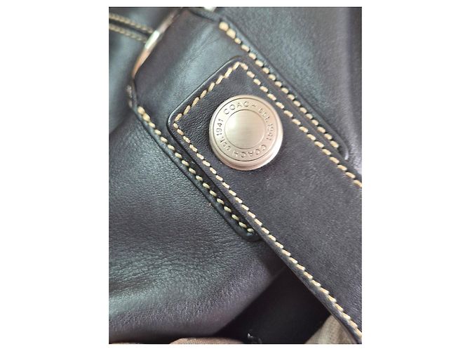 Borsa da viaggio Coach in pelle nera Nero - vista 12
