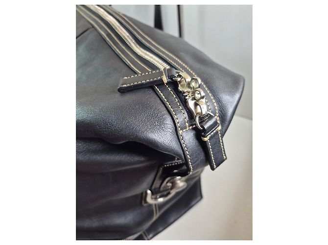 Borsa da viaggio Coach in pelle nera Nero - vista 6