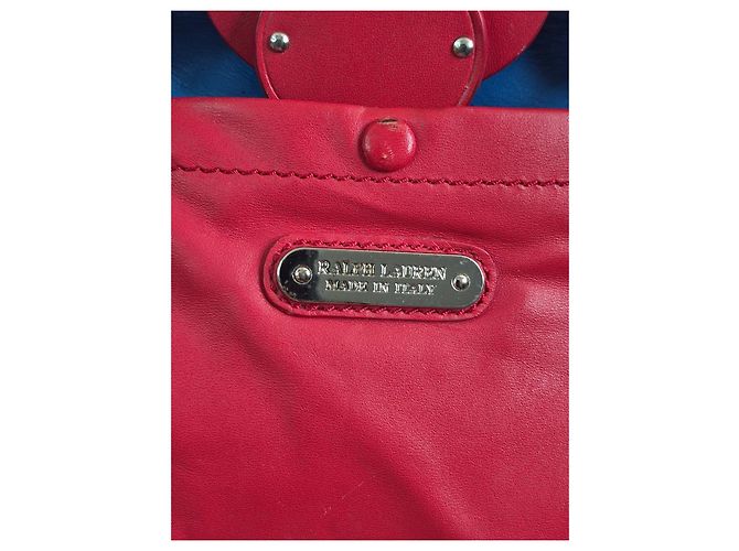 Borsa a tracolla in pelle rossa Ralph Lauren Rosso - vista 11