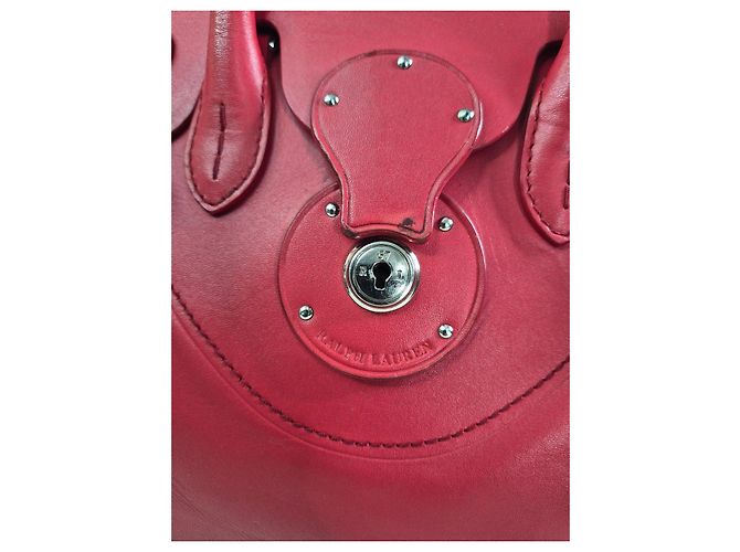 Borsa a tracolla in pelle rossa Ralph Lauren Rosso - vista 5