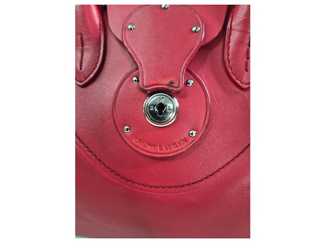 Borsa a tracolla in pelle rossa Ralph Lauren Rosso - vista 6