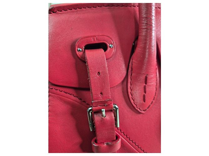 Borsa a tracolla in pelle rossa Ralph Lauren Rosso - vista 7