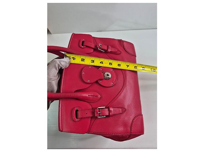 Borsa a tracolla in pelle rossa Ralph Lauren Rosso - vista 8