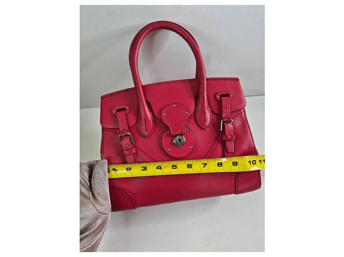 Borsa a tracolla in pelle rossa Ralph Lauren Rosso - vista 9