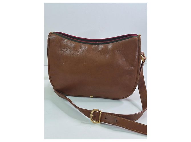 Borsa a tracolla Gucci in pelle marrone - vista 5