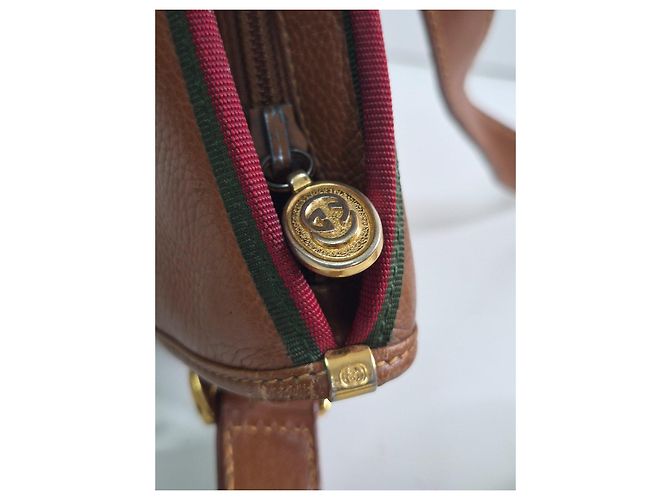 Borsa a tracolla Gucci in pelle marrone - vista 7