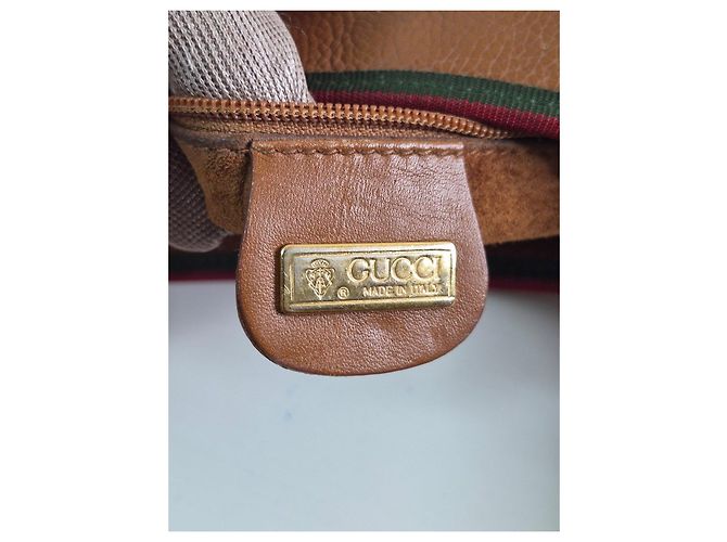 Borsa a tracolla Gucci in pelle marrone - vista 8