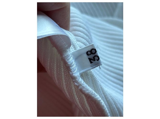 T-shirt Chanel a maniche corte in maglia a coste bianca Bianco - vista 11