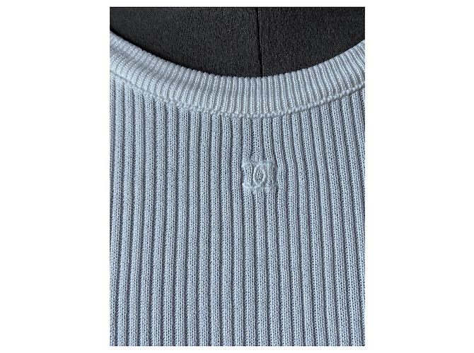 T-shirt Chanel a maniche corte in maglia a coste bianca Bianco - vista 4