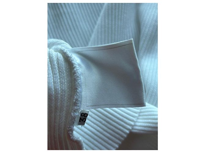 T-shirt Chanel a maniche corte in maglia a coste bianca Bianco - vista 9