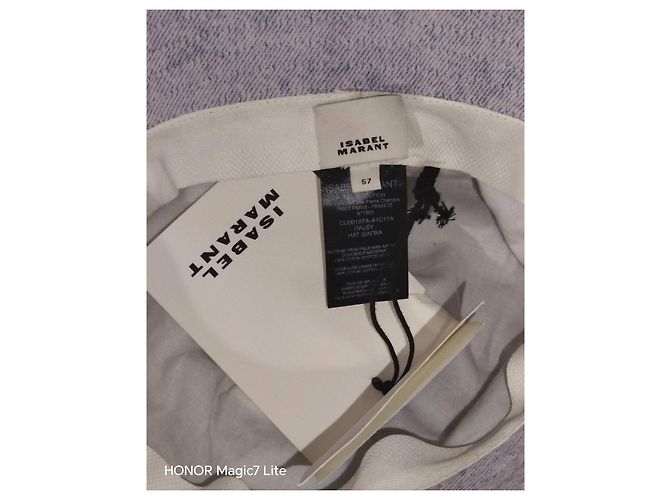 Isabel Marant Cappello Bucket Haley Bianco Blu chiaro - vista 3