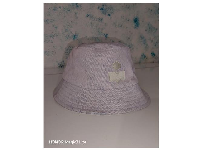 Isabel Marant Cappello Bucket Haley Bianco Blu chiaro - vista 5