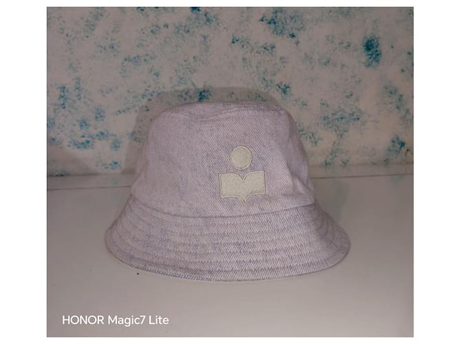 Isabel Marant Cappello Bucket Haley Bianco Blu chiaro - vista 7