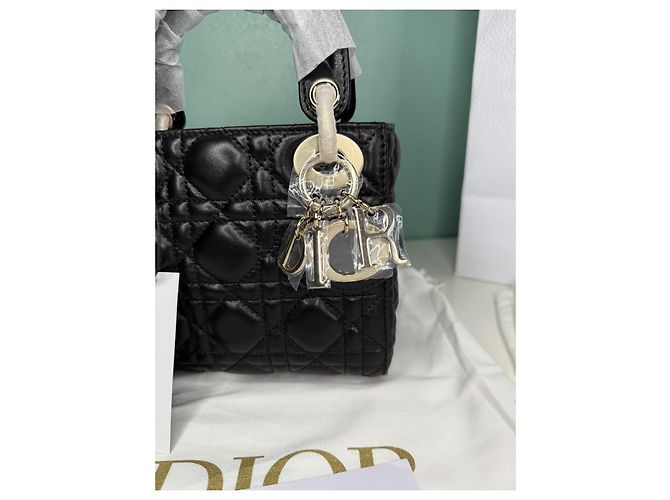 Borsa Micro Lady Dior in pelle d'agnello nera Nero - vista 10