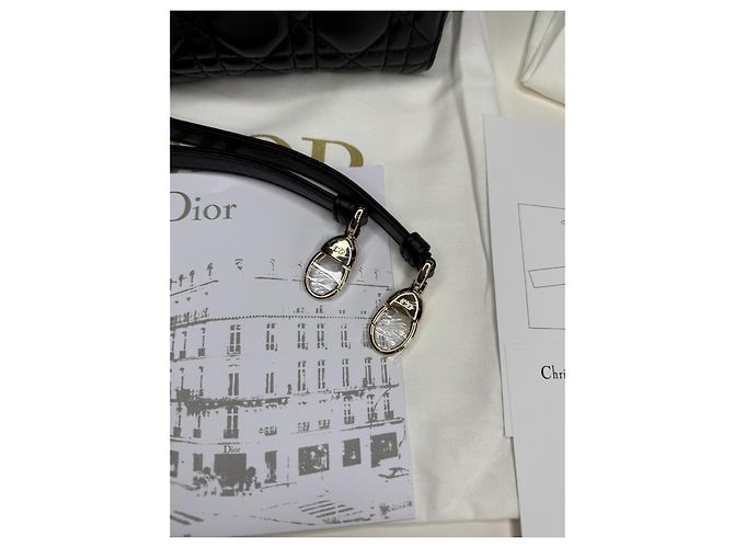 Borsa Micro Lady Dior in pelle d'agnello nera Nero - vista 6