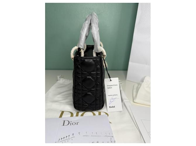 Borsa Micro Lady Dior in pelle d'agnello nera Nero - vista 8