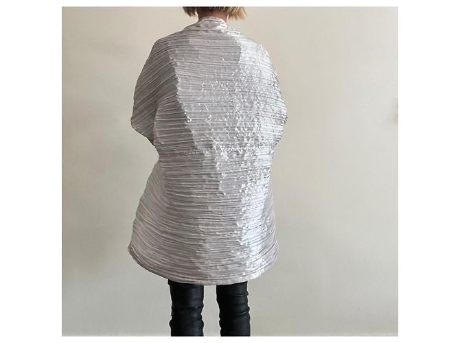 Autre Marque Silberne Plissee-Jacke - Ansicht 10