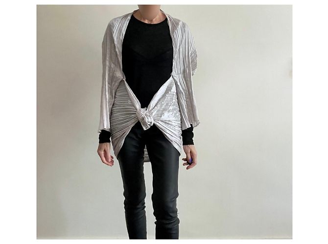 Autre Marque Silberne Plissee-Jacke - Ansicht 11