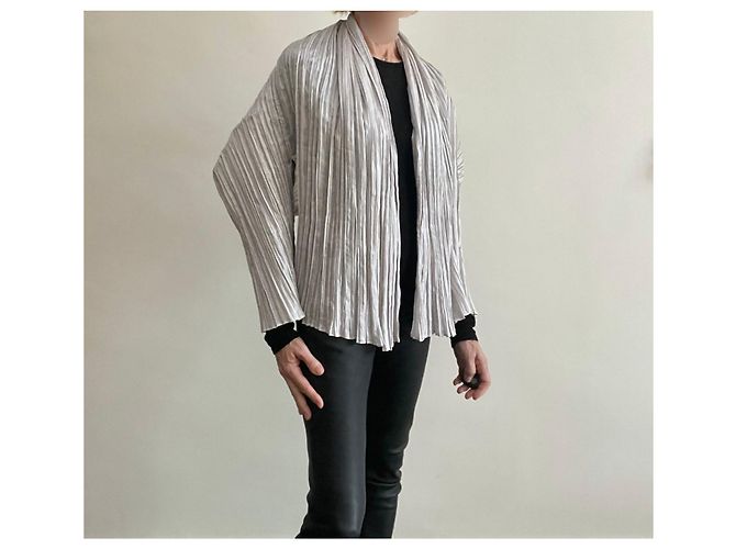Autre Marque Silberne Plissee-Jacke - Ansicht 13