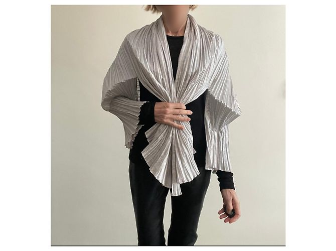 Autre Marque Silberne Plissee-Jacke - Ansicht 14