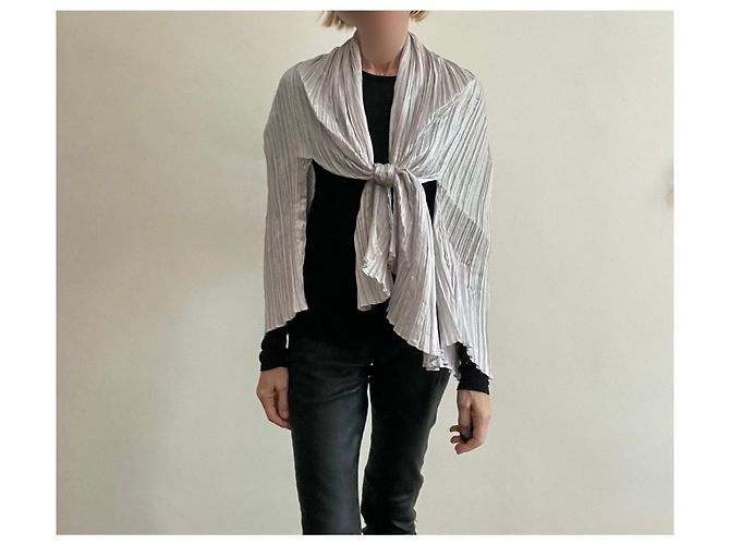 Autre Marque Silberne Plissee-Jacke - Ansicht 15