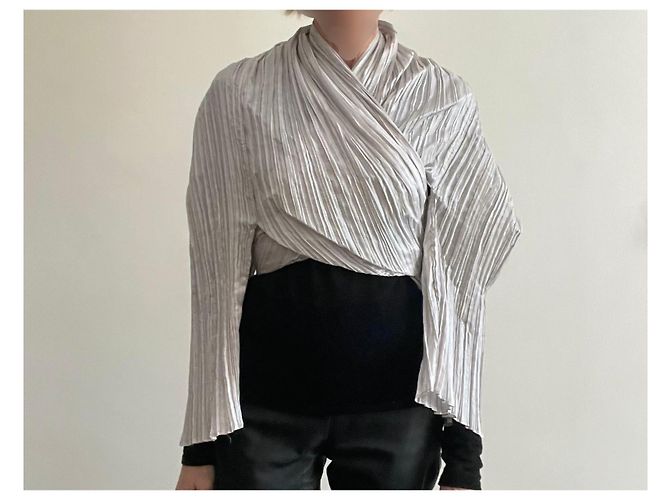 Autre Marque Silberne Plissee-Jacke - Ansicht 16
