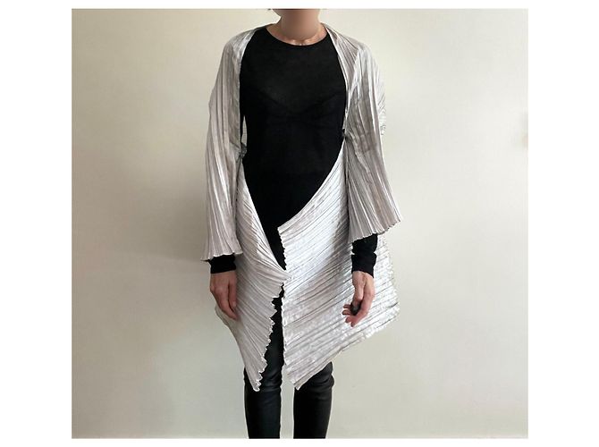 Autre Marque Silberne Plissee-Jacke - Ansicht 7