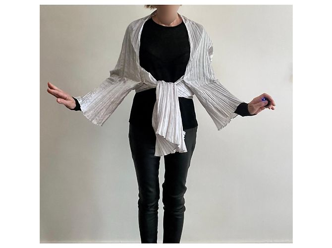 Autre Marque Silberne Plissee-Jacke - Ansicht 8