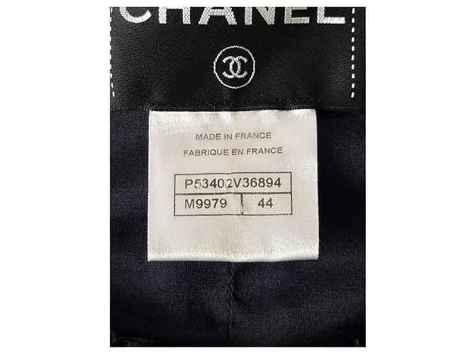 Chanel Giacca in Tweed Blu Navy Blu scuro Silver hardware - vista 13