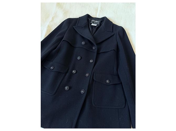 Chanel Double-breasted Black Wool Jacket - view 2