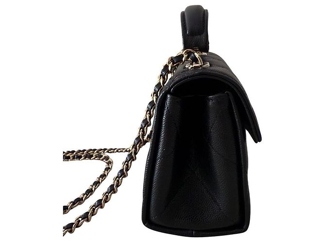 Bolsa Chanel Retro Twist Mini em Couro Preto - vista 5