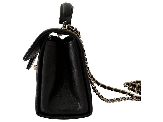 Bolsa Chanel Retro Twist Mini em Couro Preto - vista 6
