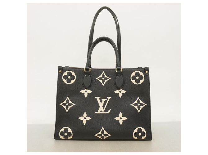 Borsa Tote Louis Vuitton Monogram Empreinte Bicolor OnTheGo MM Nero Beige - vista 11