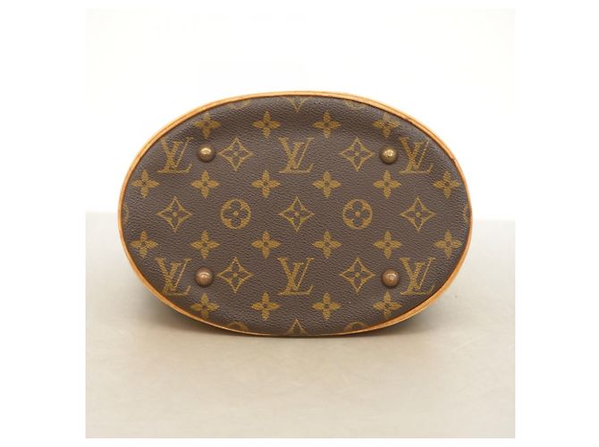 Borsa Tote Louis Vuitton Monogram Bucket PM Marrone - vista 3