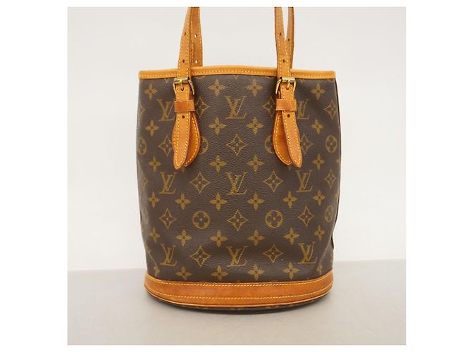 Borsa Tote Louis Vuitton Monogram Bucket PM Marrone - vista 11