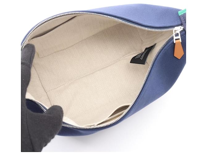 Hermès Borsa Hermes Bride à Brac PM Verde Blu navy - vista 3