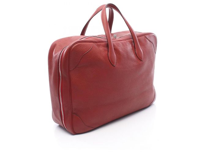 Hermès Borsa Boston Hermes Victoria 50 Rouge H Rosso - vista 2