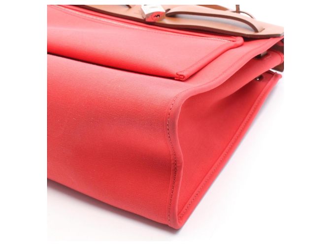 Hermès Borsa 2-Way Hermes Herbag Zip PM Marrone Rosso - vista 10